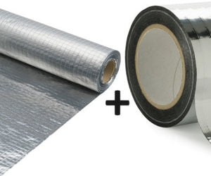 Set Miofol® 125 AV l 1,50 mx25 m (Côté intérieur - étanche à la vapeur) + Ruban adhésif VAST-R Aluminium 75 mm x 25 m