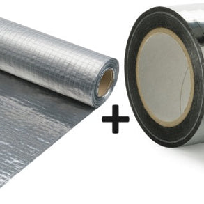 Kit Film Pare-Vapeur Aluminium Climatique Miofol® 125 AV - 1,50 x 25 m + Ruban Adhésif Aluminium VAST-R