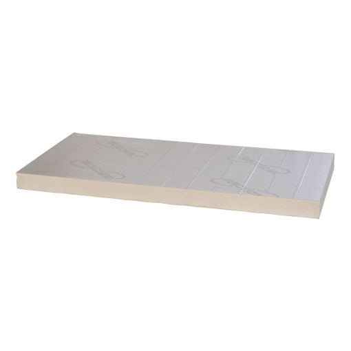 Lot de PIR 40 mm d'épaisseur - Rd 1,8 - Recticel Silver - Revêtement en aluminium - Bords droits - 600x1200 mm 12p/lot = 8,64 m²