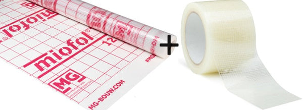Kit Miofol® 125 S l 1,50 mx25 m (Côté intérieur - freine-vapeur) + Ruban adhésif VAST-R basic | 75 mm x 25 m