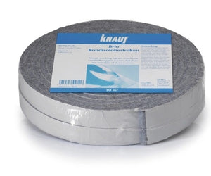 Knauf Brio Bande périphérique  d'isolation en feutre – Auto-adhésive, 10 x 25 mm, 2 x 5 m