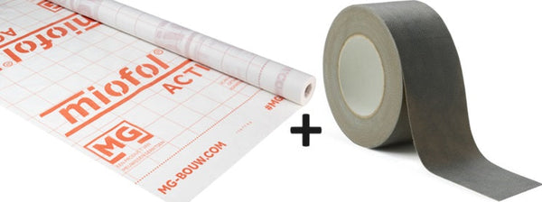 Set Miofol Active (Hygro-régulant / Membrane climatique) | 1,5x30 m + Ruban Vast-R Polytex 75 mm x 25 m