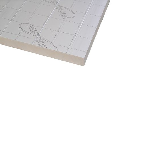 Recticel Eurothane Silver - Panneau isolant PIR 40 mm - R=1,80 - Parement aluminium - 1200x600 mm - 0,72 m²