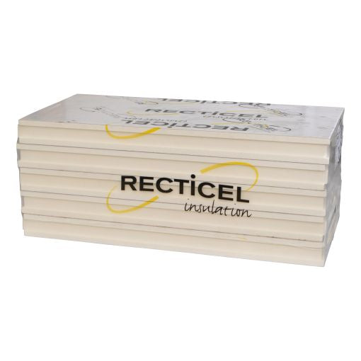 Lot Recticel - Eurowall PIR avec revêtement aluminium - Assemblage à rainure et languette - 100 mm d'épaisseur - 600x1200 mm - Rd 4,60 - 5p/lot = 3,60 m²