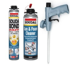 Kit Colle Polyuréthane Complet - Mousse Adhésive, Nettoyant et Pistolet Doseur