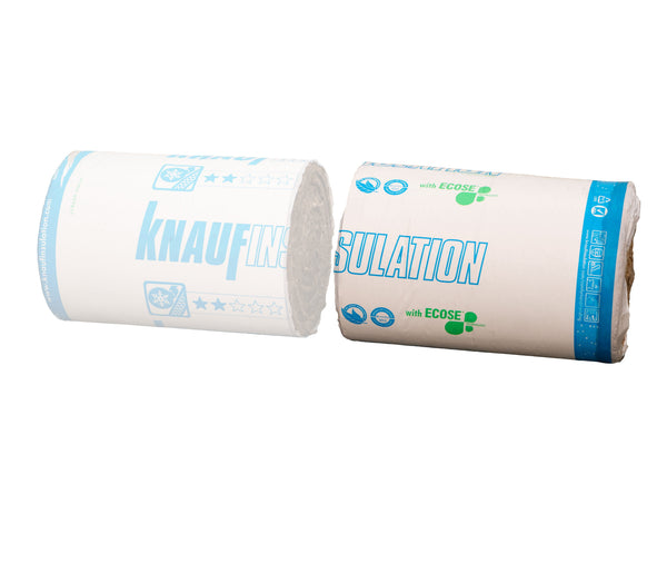 Knauf TR 312 - Rouleau Laine de Verre 120 mm - R=3 - Revêtement kraft-alu - Languettes d'agrafage - 7000x600 mm - Palette complète (201,6 m²)
