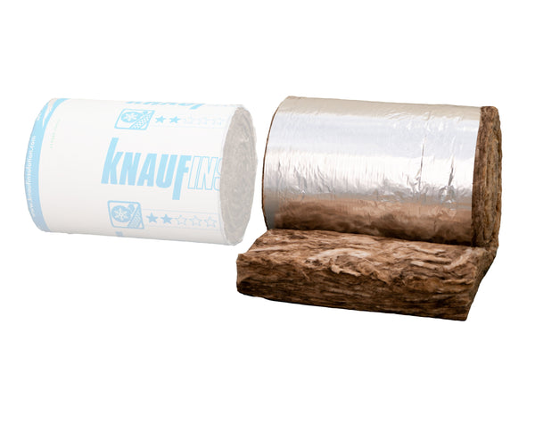 Knauf TR 312 - Rouleau Laine de Verre 120 mm - R=3 - Revêtement kraft-alu - Languettes d'agrafage - 7000x600 mm - Palette complète (201,6 m²)